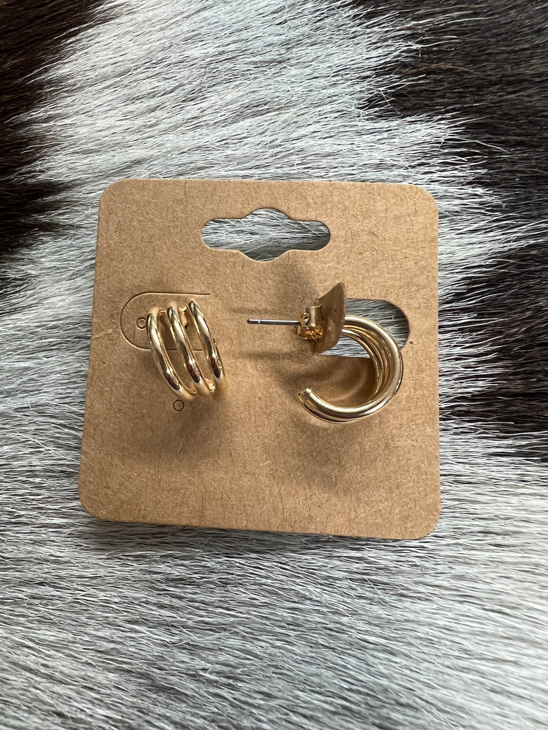 The Trinity Huggie Earrings (2 Finishes)