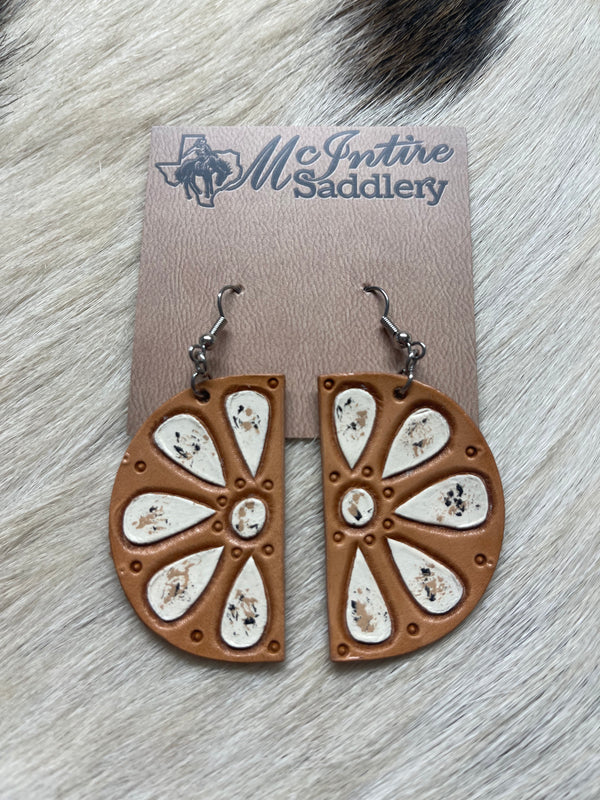 The White Buffalo Stone Flower Earrings