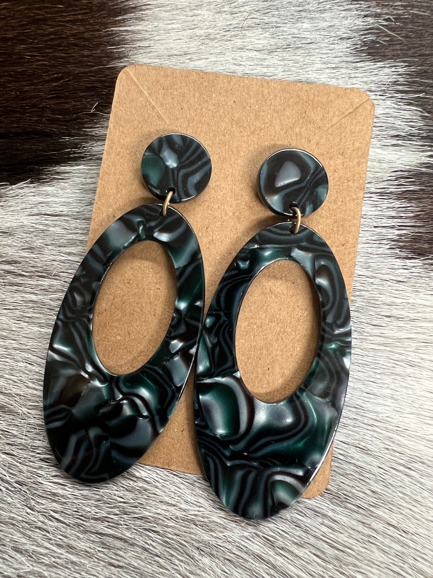 The Emerald Marble Earrings