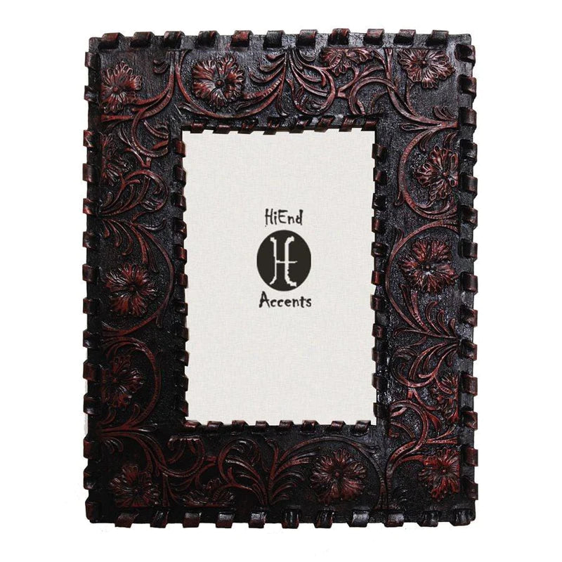 The Laced Edge Tooled Leather Picture Frame