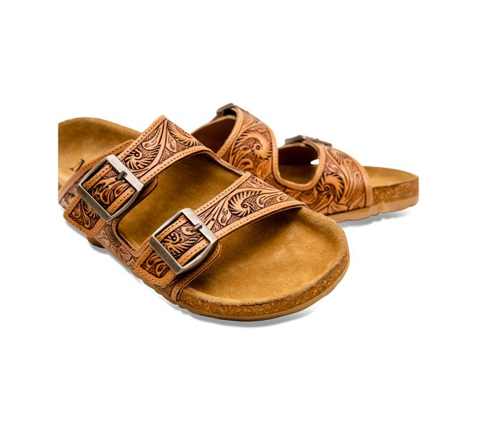 The Footo Western Hand-Tooled Sandals