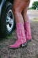 The Liberty Black Pink Suede Gamuza Rosa Boots