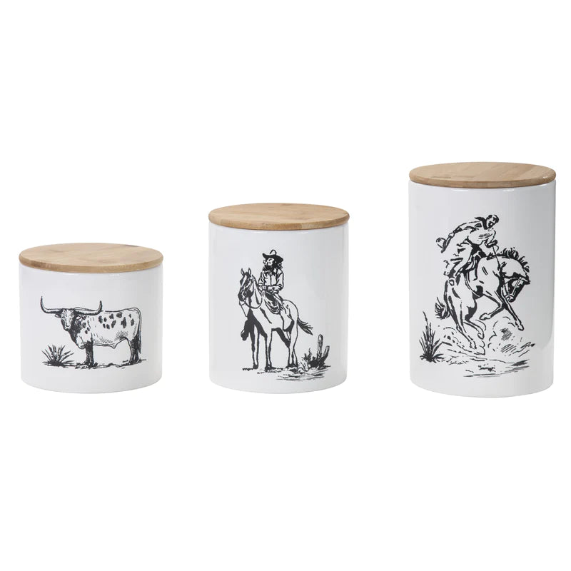 The Cowboy Way 3 Piece Canister Set