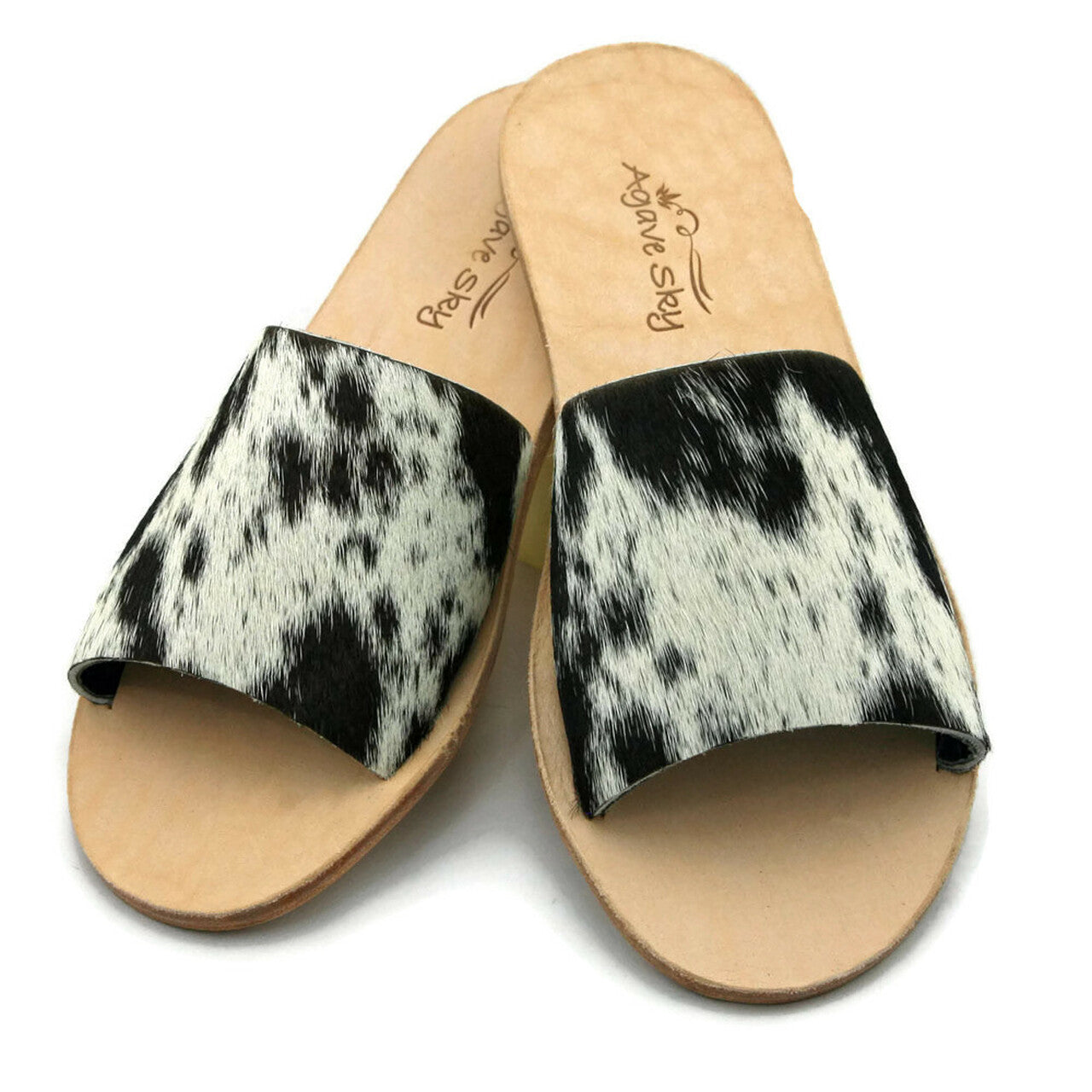 The Salt N Pepper Cowhide Agave Sandal