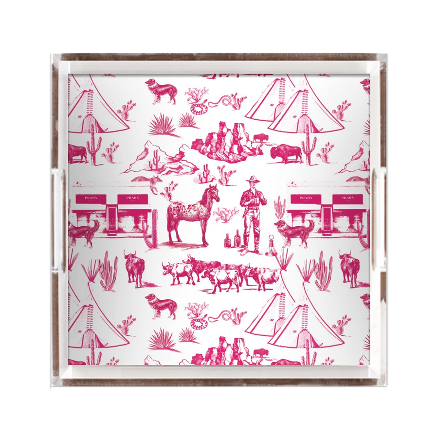 The Marfa Toile Lucite Tray (two colors)