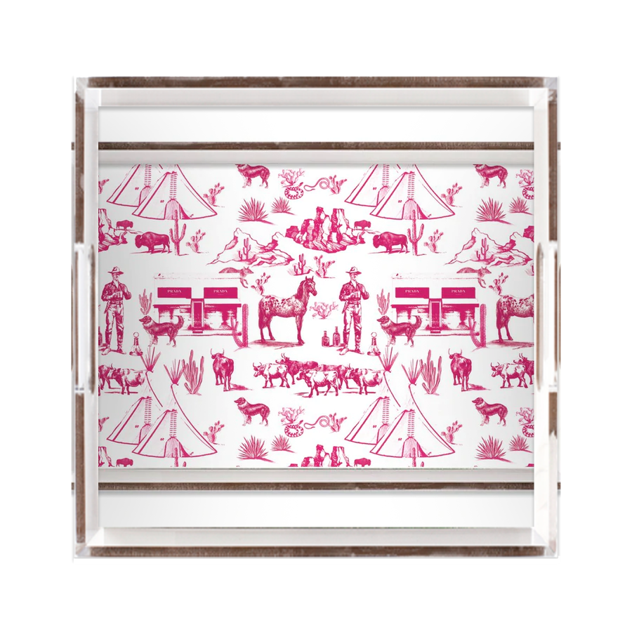 The Marfa Toile Lucite Tray (two colors)