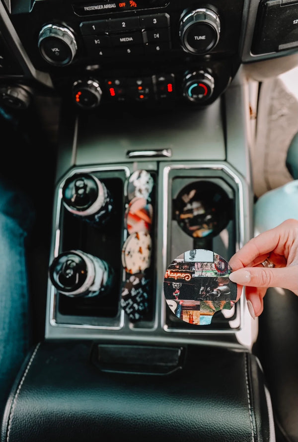 The Cowboy Collage Car Coasters