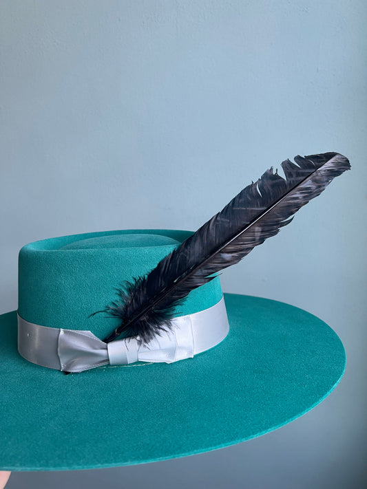Turquoise Feather / Hat Feather / Hat Decorations/ Hat Band Feather/ Cowboy  Hat / Hat Accessories 