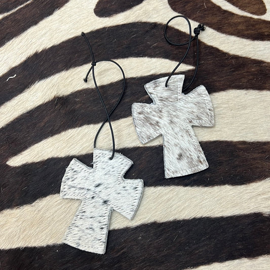 The Cross Cowhide Tag Charm