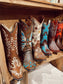 The Turquoise Butterfly Cowboy Boot Vase