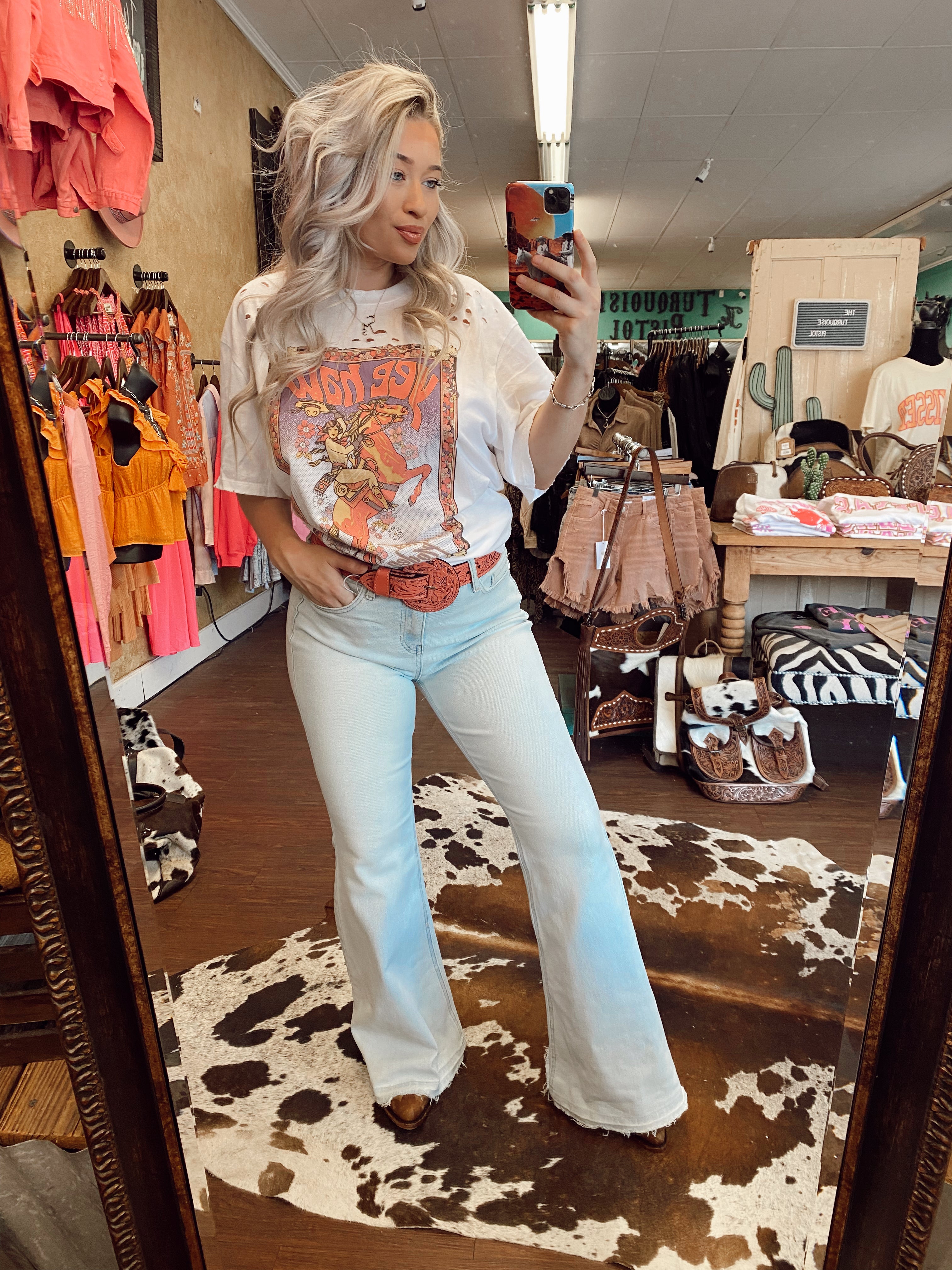 The Que Chula Leather Tooled Belt (6 Colors)