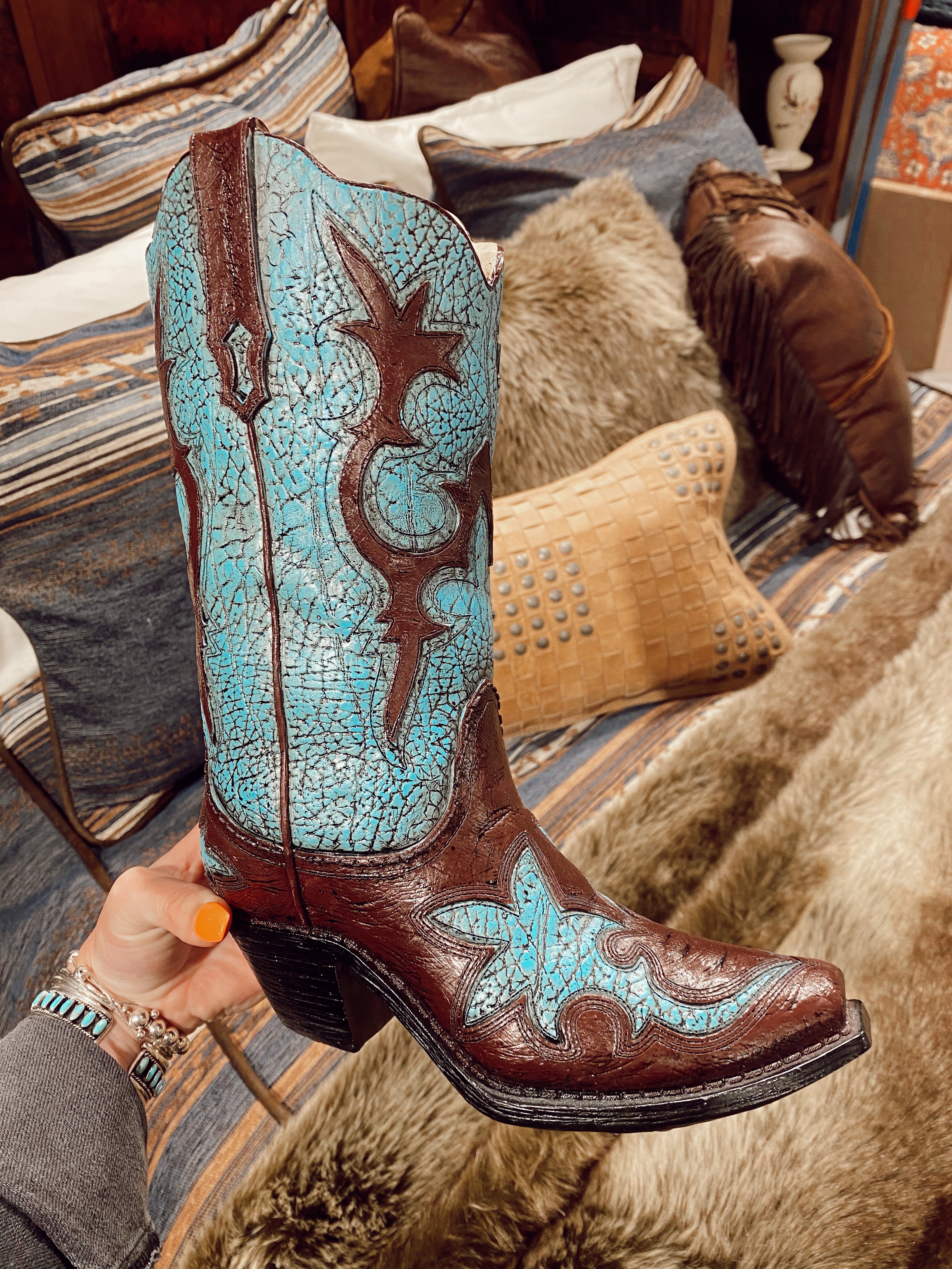 The Turquoise Cowboy Distressed Vase