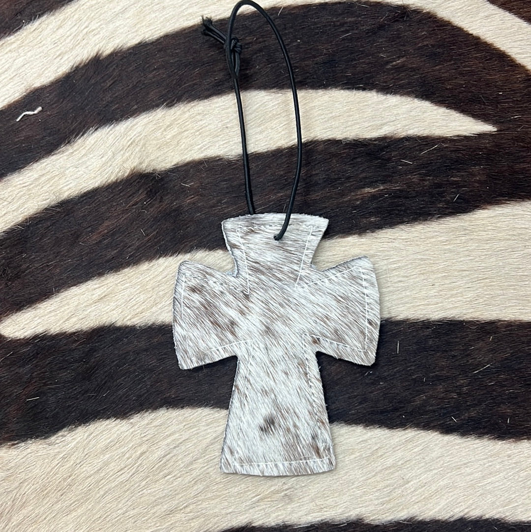 The Cross Cowhide Tag Charm