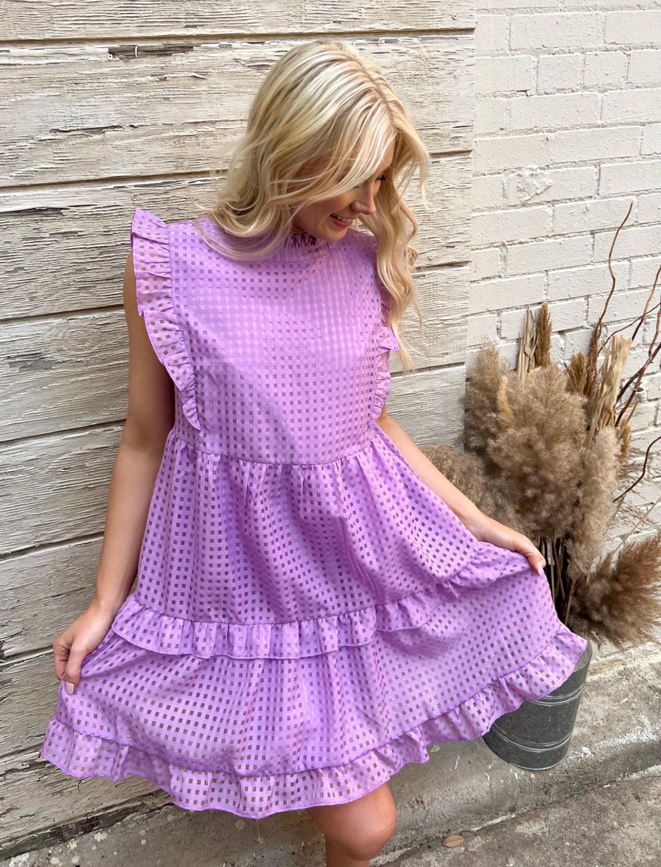 The Textured Check Dress