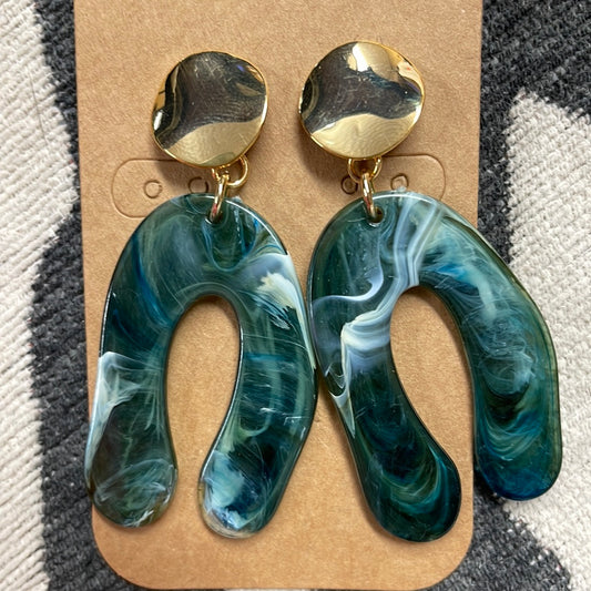 The Green Marble Earrings
