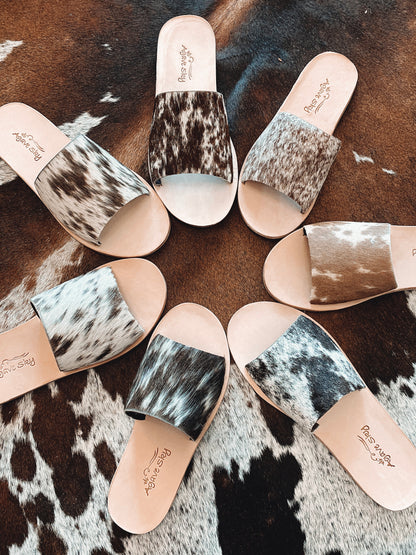 The Chocolate Cowhide Agave Sandal