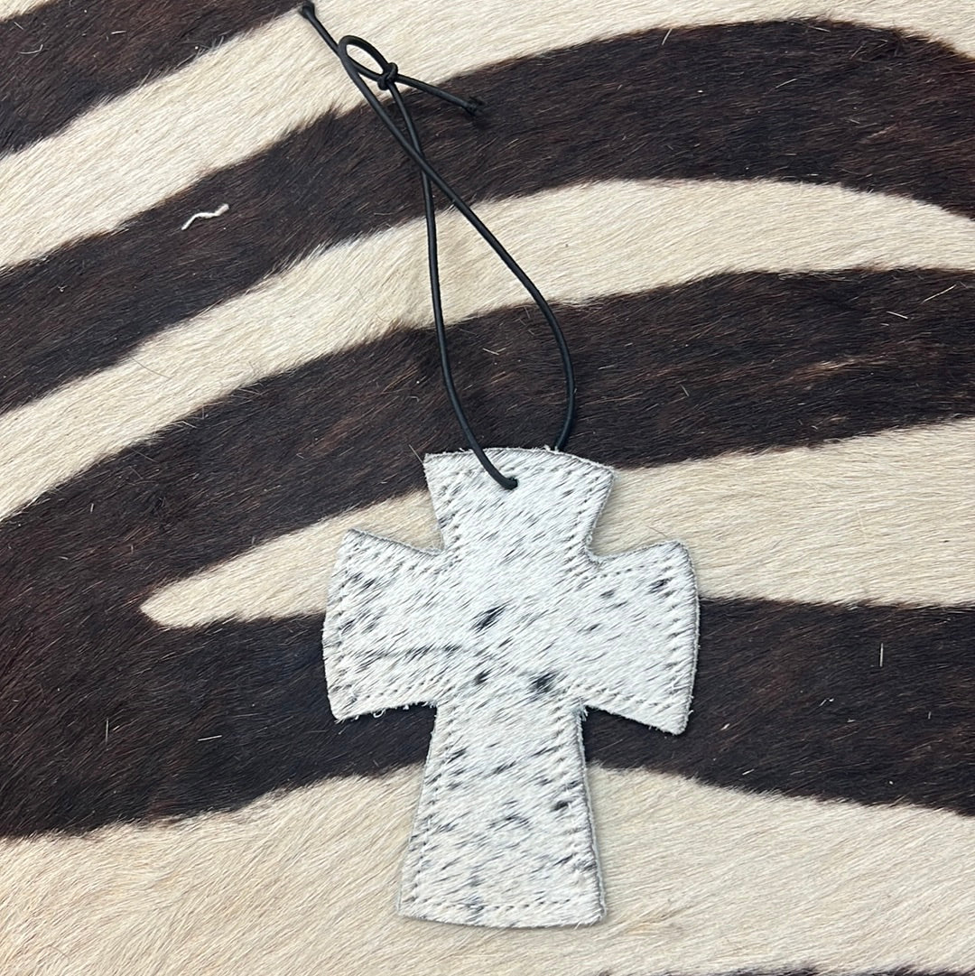 The Cross Cowhide Tag Charm