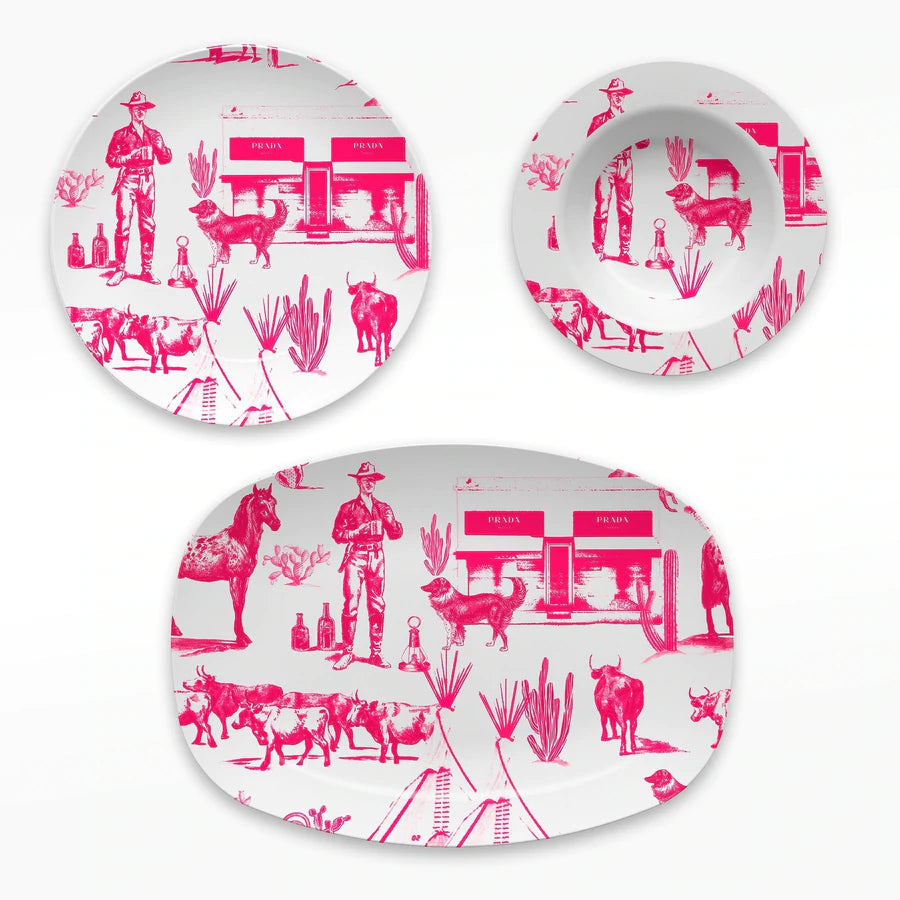 The Marfa Toile Dinnerware 3 Piece (sold separately, two colors)