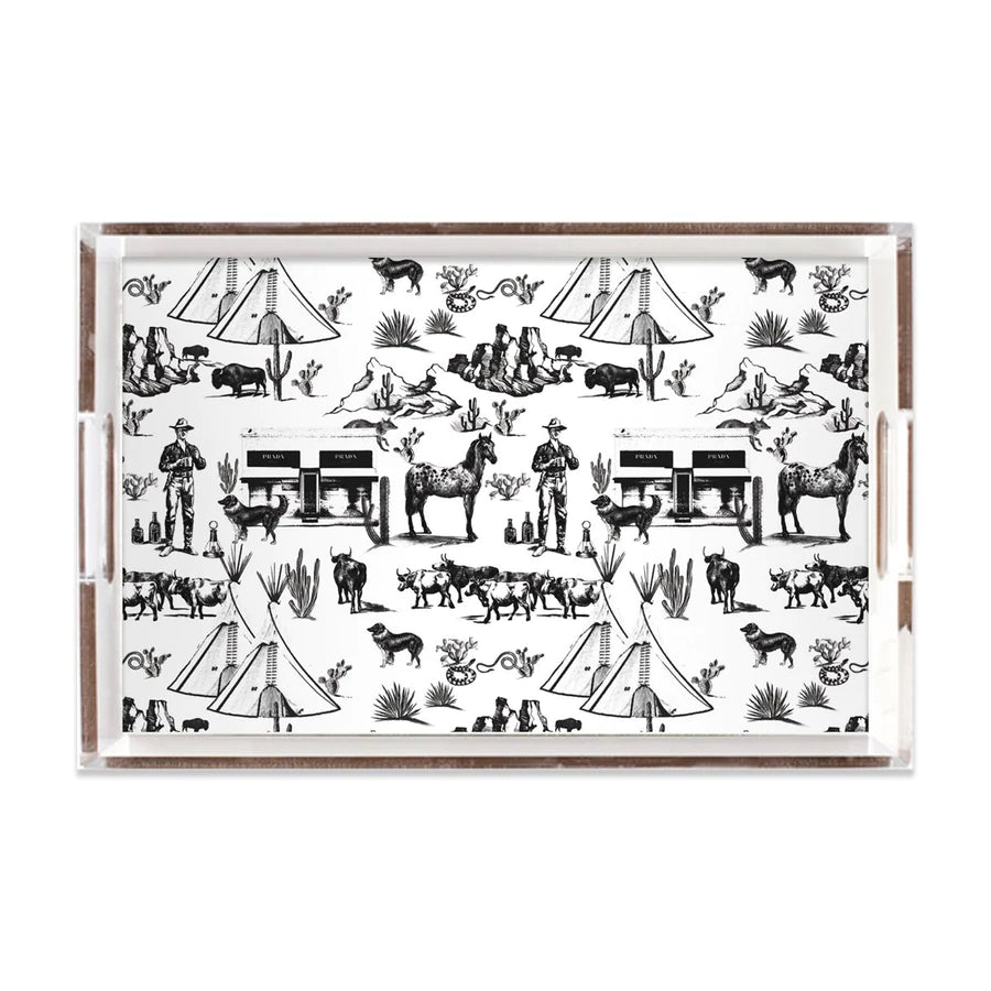 The Marfa Toile Lucite Tray (two colors)