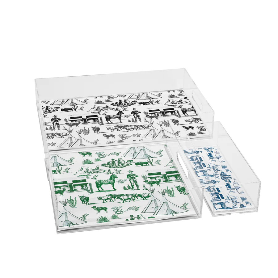 The Marfa Toile Lucite Tray (two colors)