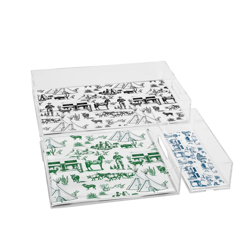 The Marfa Toile Lucite Tray (two colors)